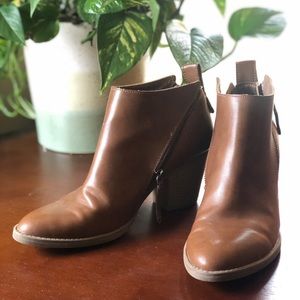 Target Brown Leather Healed Booties